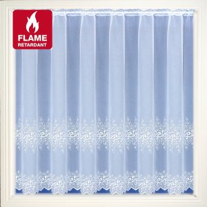 Fire Retardant  Portland White Voile Net Curtain
