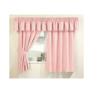 MAISY PINK GINGHAM CURTAINS(PELMET SOLD SEPARATE)