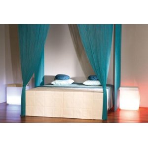 STRING CURTAIN TEAL 95CM WIDE 230CM DROP