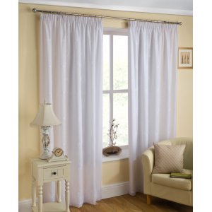 MALAGA LINED VOILE CURTAINS WHITE OR CREAM PRICE PER PAIR