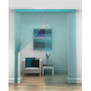 TURQUOISE  STRING CURTAINS PRICED PER PAIR