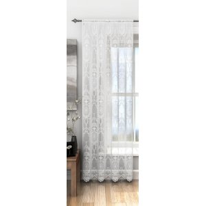 FR TREATED HAMPTON WHITE LACE PANEL EACH PANEL 137CM WIDE