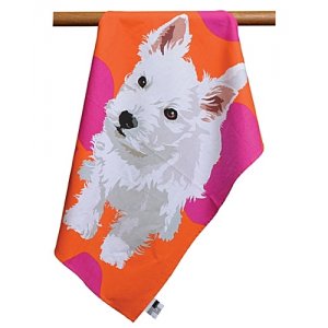 WESTIE TEA TOWEL BY LESLIE GERRY