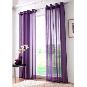 IVORY, PURPLE OR TEAL RINGTOP VOILE PANELS PRICE IS PER PANEL