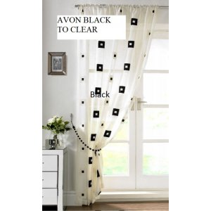 AVON BLACK EMBROIDERED MUSLIN PANEL PRICED EACH