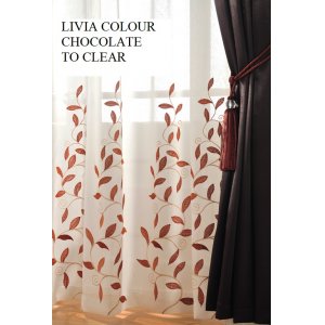 LIVIA CHOCOLATE VOILE PANEL 2 PANELS �10.00