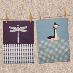 MAGPIE DRAGONFLY & GREBE TEA TOWEL