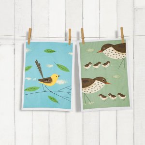 MAGPIE TEA TOWEL THRUSH & WAGTAIL