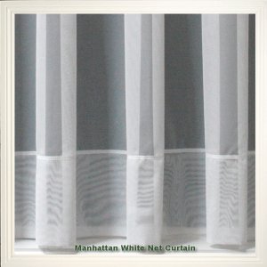 Manhattan Plain White Net Curtain