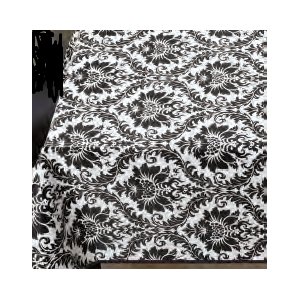 PVC BLACK DAMASK TABLE COVERING SOLD BY THE METRE