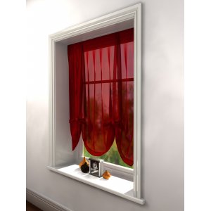 RED VOILE TIE BLIND 140CM WIDE X 137CM DROP