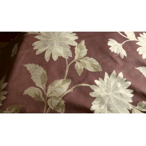 BROWN FABRIC WITH LARGE FLOWER DESIGN PRICE IS PER  ROLL END OF 7MTR