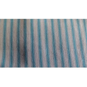 BLUE CANDYCANE FABRIC 140CM WIDE FABRIC WHITE WITH BABY BLUE STRIPES PRICE IS PER METRE