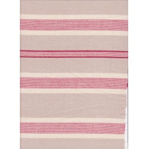 BEIGE COTTON FABRIC WITH RED STRIPES PRICE IS PER MTR