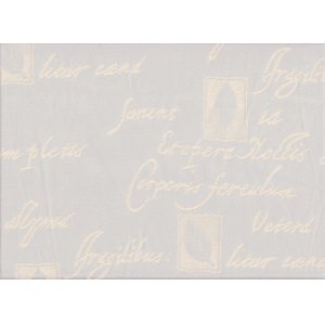 PALEST DUCK EGG & CREAM WITH LATIN SCRIPT PRICE IS PER METRE