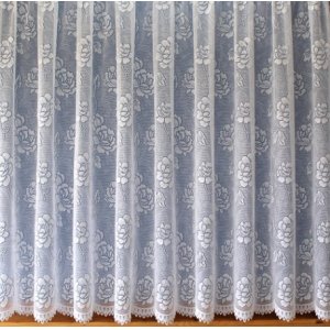 ROSE WHITE NET CURTAIN MEDIUM TO HEAVY WEIGHT CURTAIN