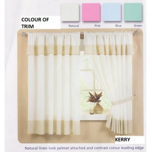 KERRY NATURAL LINEN LOOK WITH PELMET ATTACHED