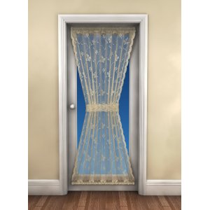 BUTTERFLY  WHITE DOOR CURTAIN 183CM DROP X 114CM WIDE