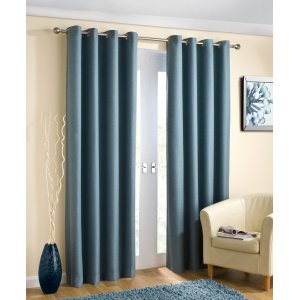 WILTON AQUA EYELET READY MADE CURTAINS