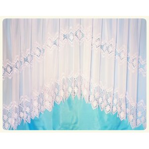 MORGAN   WHITE OR CREAM VOILE MACRAME LACE JARDINIERE