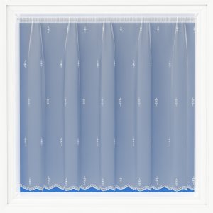 MARGO WHITE EMBROIDERED VOILE