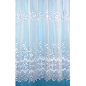 KEISHA WHITE EMBROIDERED VOILE