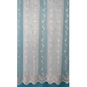 Belinda White Net Curtain with silver yarn