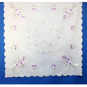 DESIGN NUMBER 3 EMBROIDERED WHITE TABLECLOTH