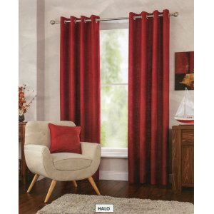HALO EYELET TOP CURTAINS TEXTURED LINEN FULLY LINED