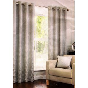 Harrow sand eyelet top curtains