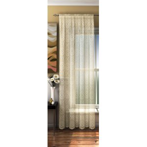 FR TREATED bali cream curtain panel 142cm wide