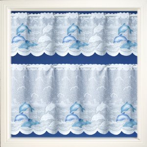 Blue Dolphins cafe curtain