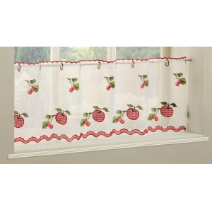 WAREHAM RED CAFE CURTAIN PANEL