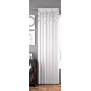 FR TREATED ASHFORD WHITE CURTAIN PANEL 145CM WIDE