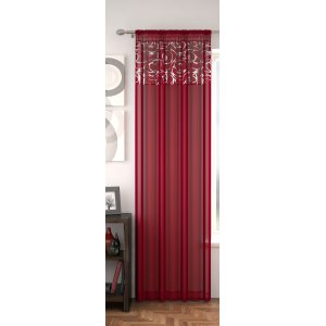 FR TREATED ASHFORD RED CURTAIN PANEL 145CM WIDE
