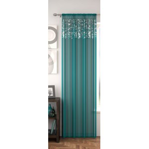 FR TREATED ASHFORD TEAL CURTAIN PANEL 145CM WIDE