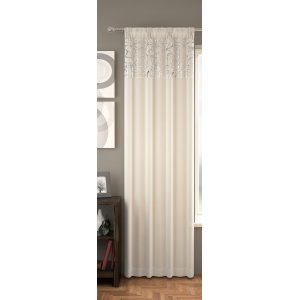 FR TREATED ASHFORD CREAM CURTAIN PANEL 145CM WIDE