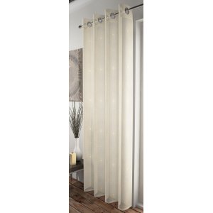 FR TREATED  TELFORD CREAM & GOLD EYELET CURTAIN PANEL