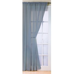 FR TREATED vogue SILVER CRUSHED VOILE PANEL 140CM WIDE