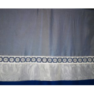 Maidstone white voile with macrame lace insert