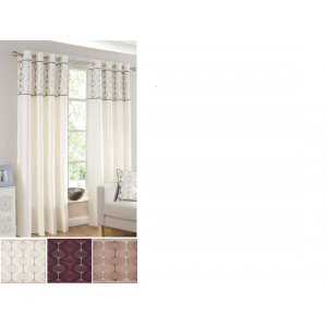Uttoxeter eyelet lined curtain faux silk