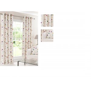 OXFORD eyelet lined curtains 100% cotton printed