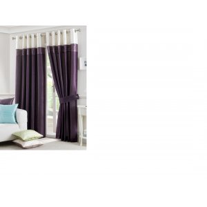 Lichfield aubergine eyelet top lined curtain