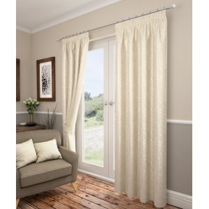 Preston cream pencil pleat curtains