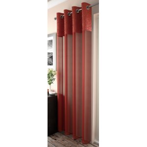 FR TREATED Malton Orange curtain panel with eyelet top width of panel 135cm