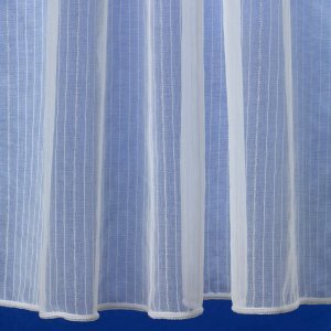 Blaise White Net Curtain With Silver Stripe