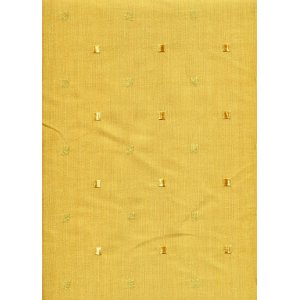 Gold faux silk fabric with small gold embroidered squares