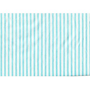 TURQUOISE  & WHITE STRIPPED COTTON FABRIC PRICE IS PER METRE