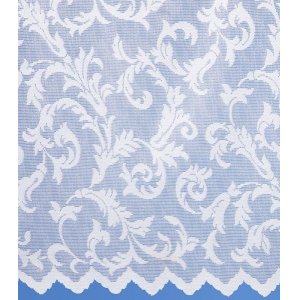 Damask Scroll white net curtain