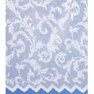 Damask Scroll white net curtain